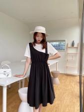 ［爱美欧］夏季新款收腰拼接显瘦连衣裙，女装连衣裙，爱美欧