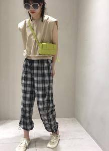 夏季单品格子裤,女装,米索·美素
