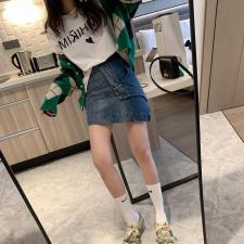 不规则牛仔半裙，女装半身裙，XTZ style