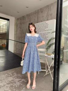 2021年夏季新品 娃娃领印花连衣裙,女装连衣裙,圣伊敏