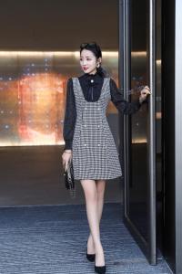 【现货】千鸟格连衣裙,女装连衣裙,艾丹迪蔓