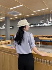 夏季新款V领订珠上衣，女装，斐伦缇娜