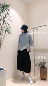 现货 春设计感简易百搭连帽拼接撞色长?女卫衣休闲裙,女装卫衣/绒衫,ABout阿布