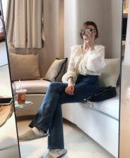 【现货】春季新款韩版泡泡双层领上衣，女装，新袖
