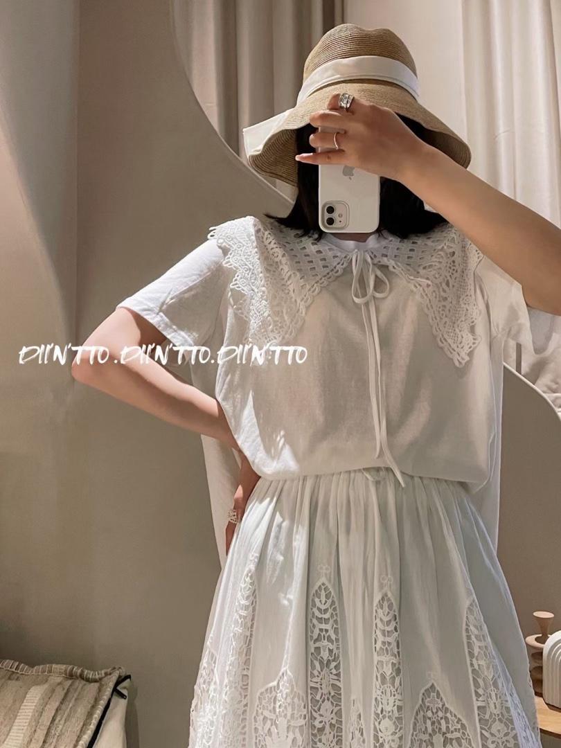 【现货】2021SUMMERT恤法式浪漫T恤，女装T恤，DIINTTO地朵