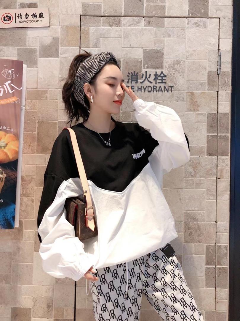 韩版拼接款百搭，女装，一杭