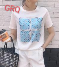 （现货）夏季新款高弹牛奶丝印花面料T，女装，格瑞琪