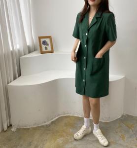 西服领连衣裙,女装连衣裙,土布鱼