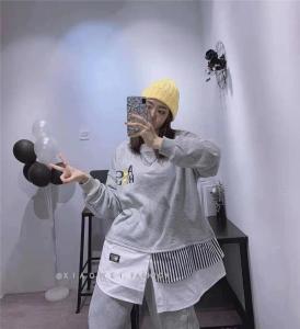 假两件笑脸卫衣,女装卫衣/绒衫,依依莱客