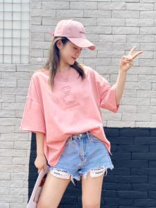 夏装新款韩版时尚宽松休闲大版T恤,女装T恤,璐玩美
