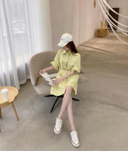 韩版休闲牛仔连衣裙,女装连衣裙,E莎