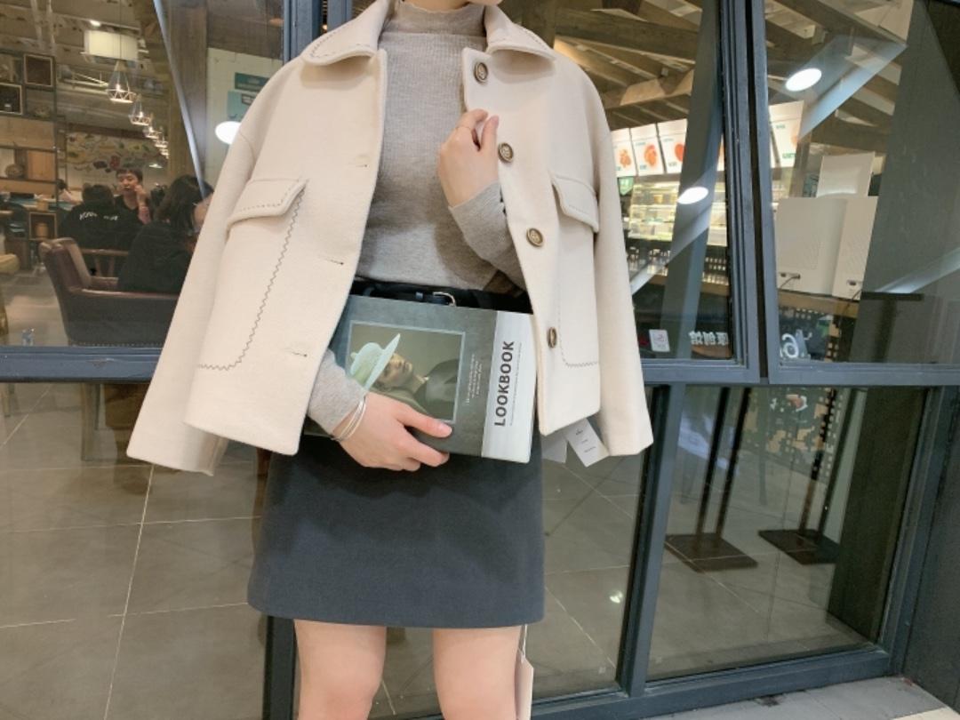呢料短外套，女装短外套，AMSS 艾玛莎莎