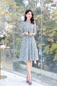 现货，淑女蕾丝连衣裙,女装连衣裙,金典明美