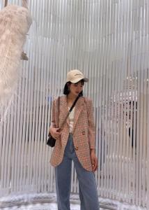 现货 春季新款 格纹小西装,女装西装,蓝典