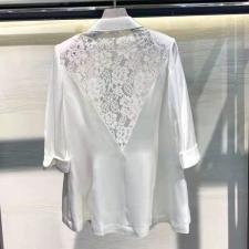AX309夏季新款高级感后背拼蕾丝九分袖薄款西装外套，女装西装，L·H·X