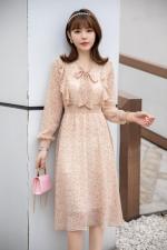 【现货】春季新款飘带碎花连衣裙淑女，女装连衣裙，笑思源