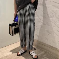 【现货】5873抽绳冰川格子裤休闲裤，女装休闲裤，Seawhen海维恩