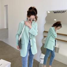 香丽迪2021新款港风牛油果绿垫肩设计感小众休闲西服装外女春，女装，香丽迪