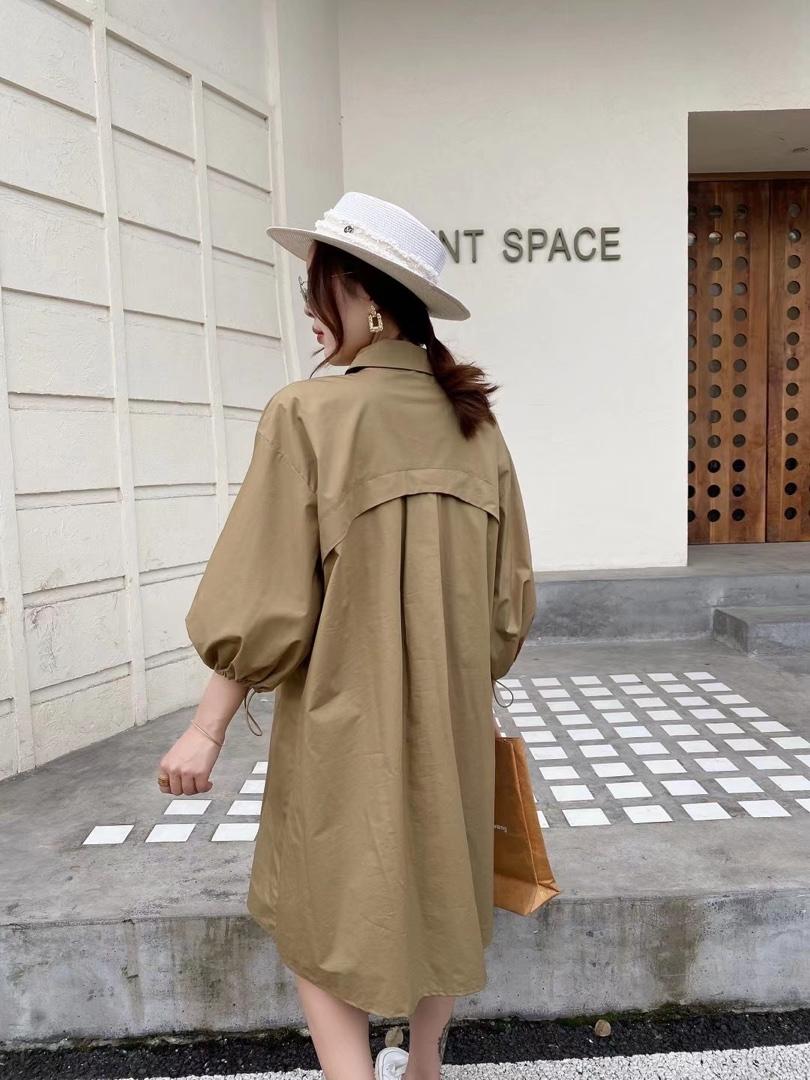［爱美欧］夏季新款阔版衬衫连衣裙，女装衬衫，爱美欧