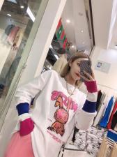 春季新款拼接针织长袖T，女装，媞默