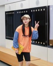 牛仔袖拼接戴帽卫衣，欧韩风走一波，五色齐码！，女装卫衣/绒衫，春信拙源