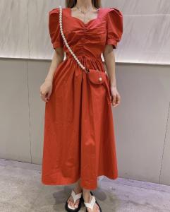 夏季新款 法式复古仙女裙,女装,水锦红