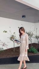 【现货】新品现货春季韩版花边碎花连衣裙，女装连衣裙，布萱