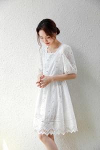【现货】21夏季新款 高品质绣花连衣裙,女装连衣裙,澄华
