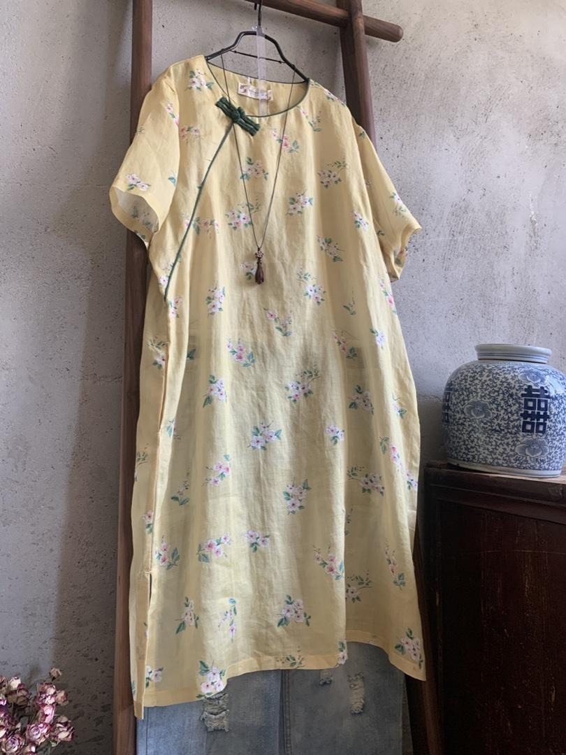 现货一高品质麻料复古风格，女装，蓝院