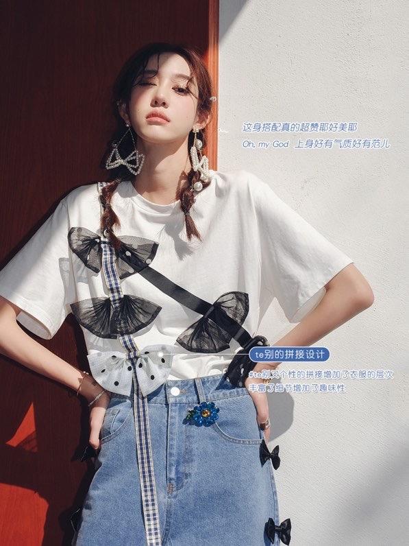 蝴蝶结T，女装，SHALLGAR