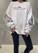 春款假两件卫衣拼衬衣，女装卫衣/绒衫，r+i=aa