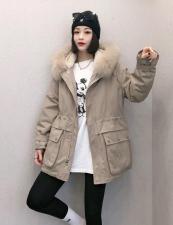 DG833欧货真狐狸毛领内胆仿獭兔毛时尚保暖派克服，女装，L·H·X