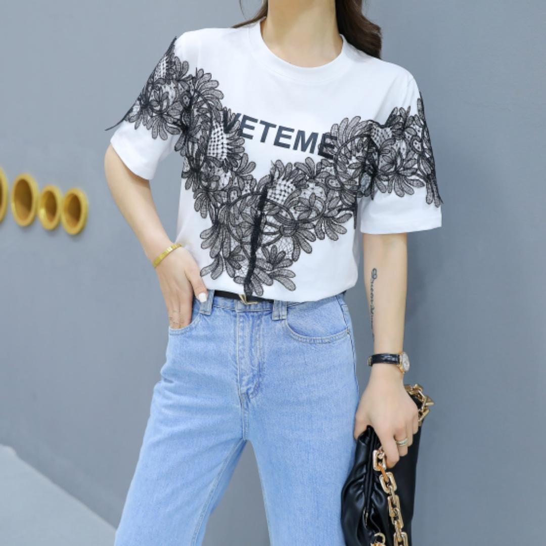 大叶花边短袖，穿出不一样的风采！，女装，春信拙源