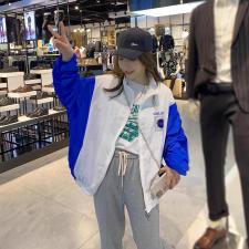 韩版2021夏季时尚休闲字母长?拉链棒球服开衫防晒外套，女装，L·H·X