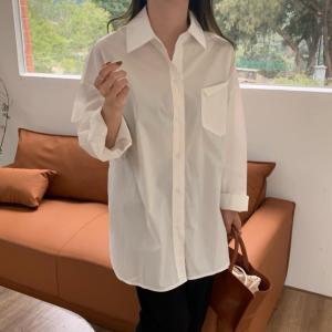 翻口袋衬衫，女装衬衫，GREENO