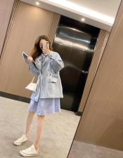 香丽迪抽绳收腰风衣女春夏新款糖果色小个子休闲外套中，女装风衣，香丽迪