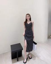 夏季新款吊带波点连衣裙，女装背心吊带，AN AN