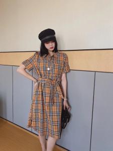 ［爱美欧］夏季新款 格子衬衫连衣裙,女装衬衫,爱美欧