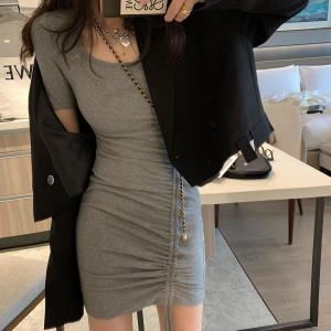 60540方领抽绳裙,女装,XTZ style