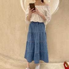 波点小衫可以一字领哦面料舒服，女装，Y·A·M（友安米）