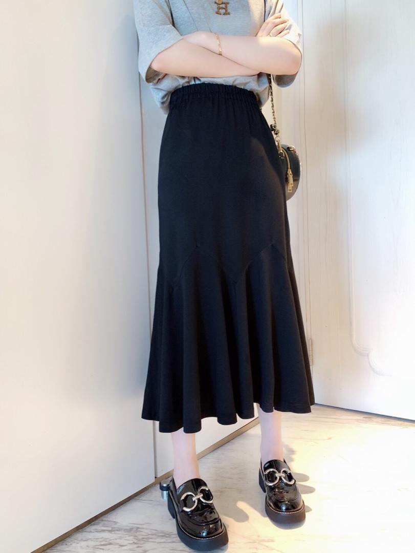 夏季弹力面料松紧腰鱼尾裙，女装，秀禾