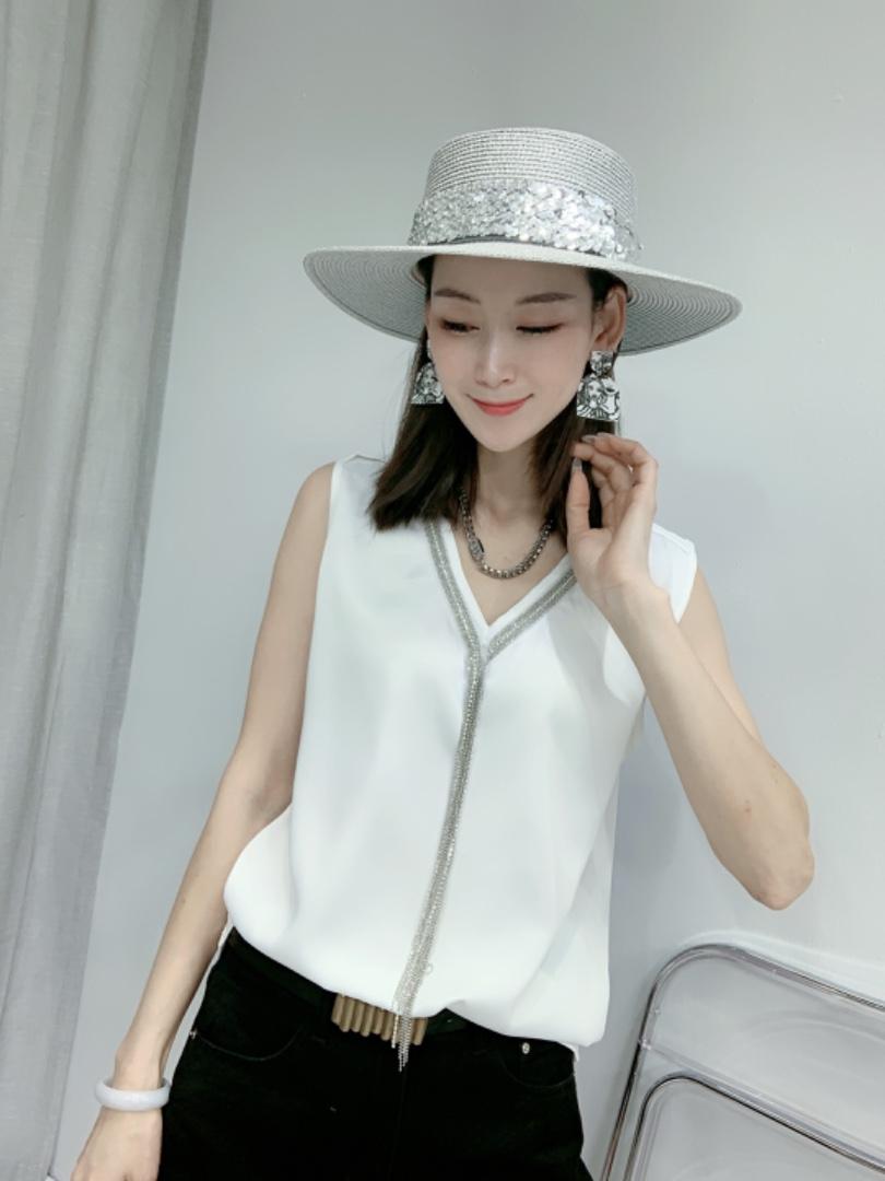流苏链条醋酸面料背心，女装背心吊带，帝瀛 DY
