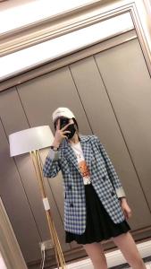 格子休闲欧版西装,女装西装,嗨摩拉