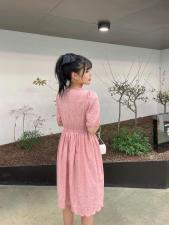 【现货】夏季新款小清新蕾丝收腰纯棉连衣裙，女装连衣裙，裴兔子
