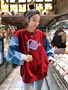 欧版拼牛仔卫衣,女装卫衣/绒衫,一杭