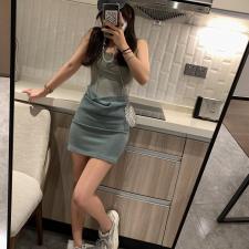 辣妹针织背心裙，女装背心吊带，XTZ style