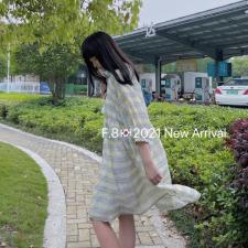 两件套格子连衣裙，女装连衣裙，慕容神话