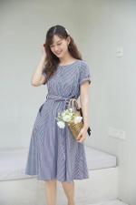 小格收腰连衣裙，女装连衣裙，慕尚依依