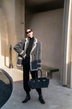 冬季热卖款灰色小香风镶边西服外套，女装，AUDREY WANG