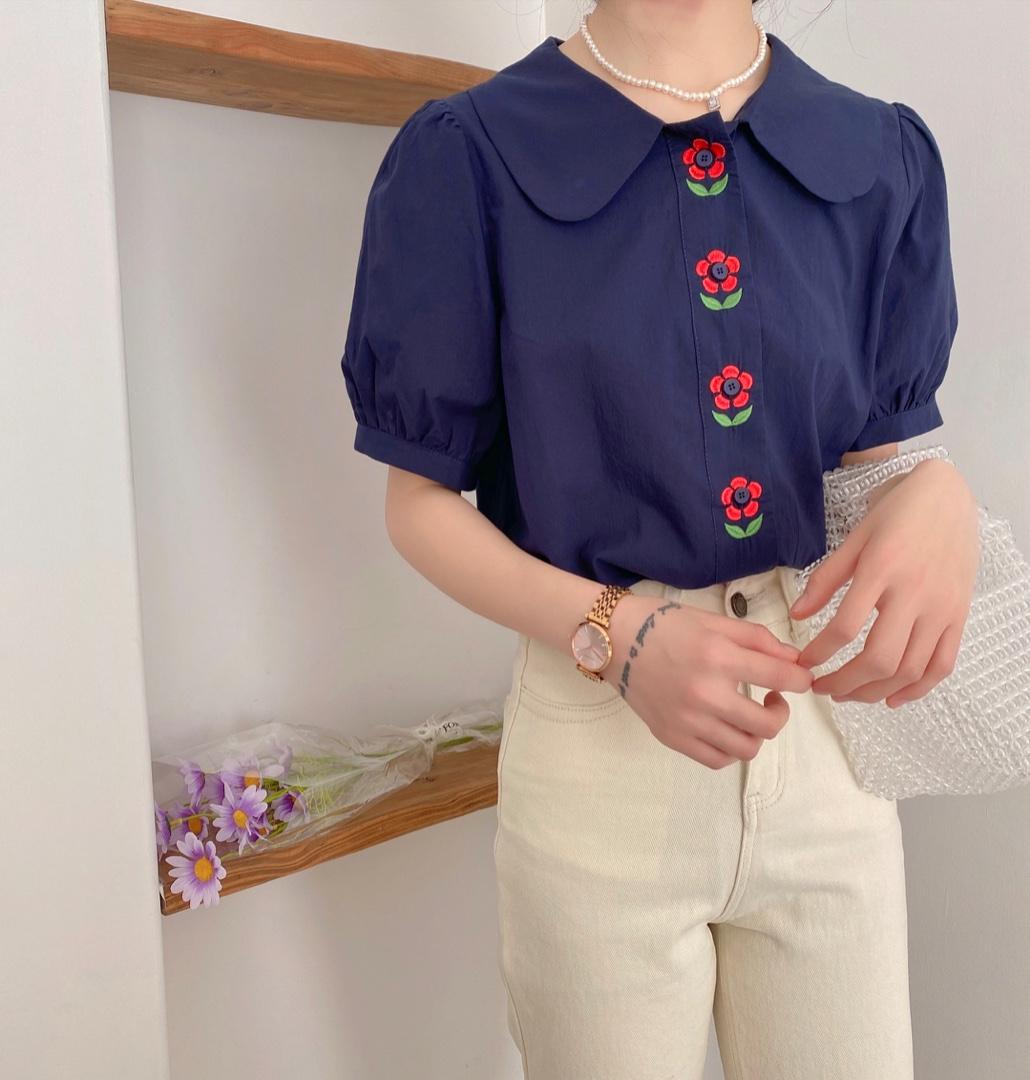 现货刺绣花花小衫，女装，NIY